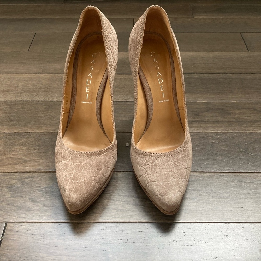 Casadei brown suede heels